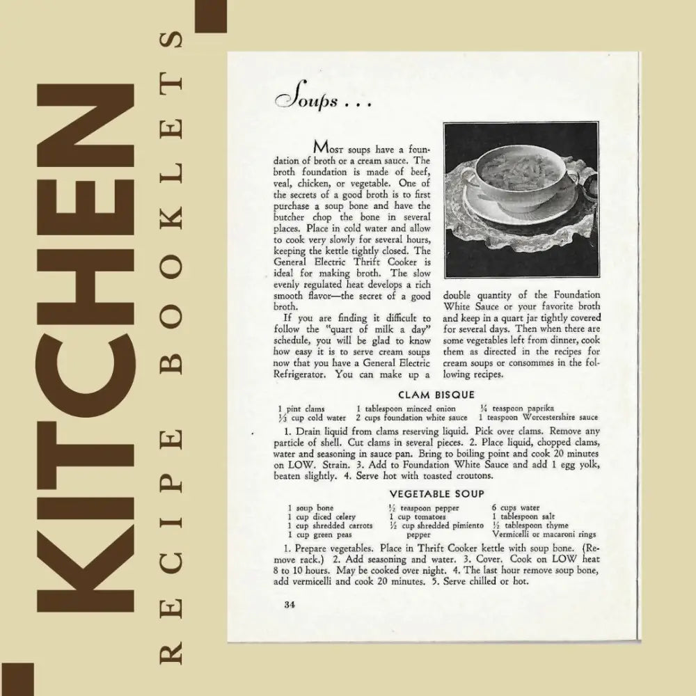 Vintage Recipe Book - 1934 The New Art General Electric Kitchen Institute - Book