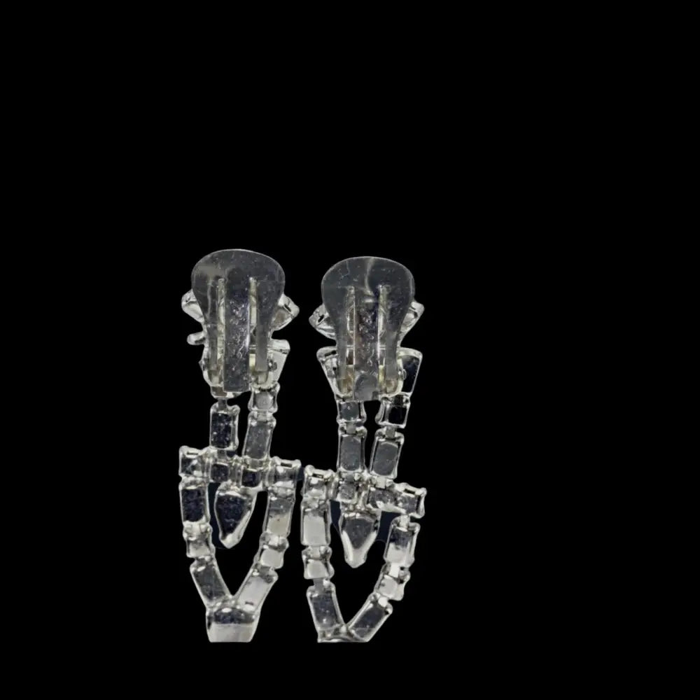 Art Deco Jewelry - La Rel White Crystal Drop Earrings - GOVintage Jewelry and Collectibles