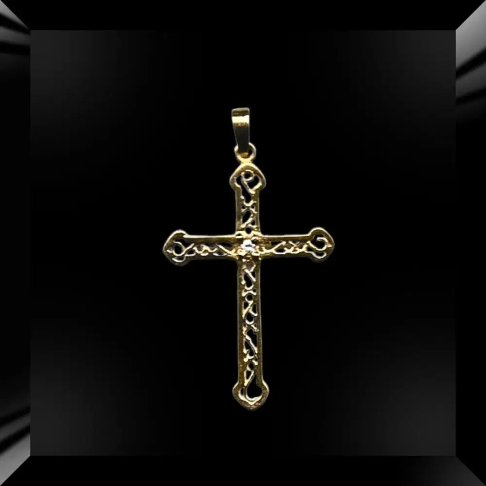 Gold Jewelry - 14K Religious Cross with Diamond - Jewelry