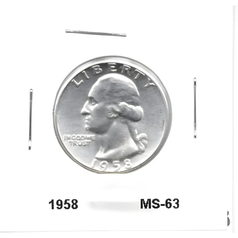 US Silver Coin - 1958 Washington Quarter Fine MS-63 - GOVintage Jewelry and Collectibles