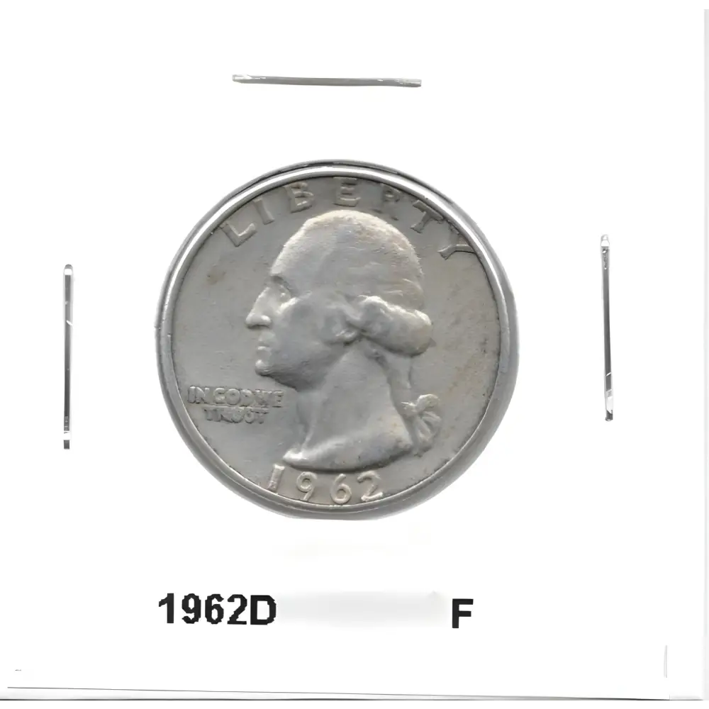 US Silver Coin - 1962D Washington Quarter Fine Condition - GOVintage Jewelry and Collectibles