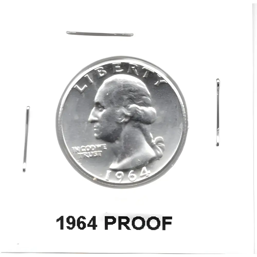 US Silver Coin - 1964 Washington Quarter Proof - GOVintage Jewelry and Collectibles