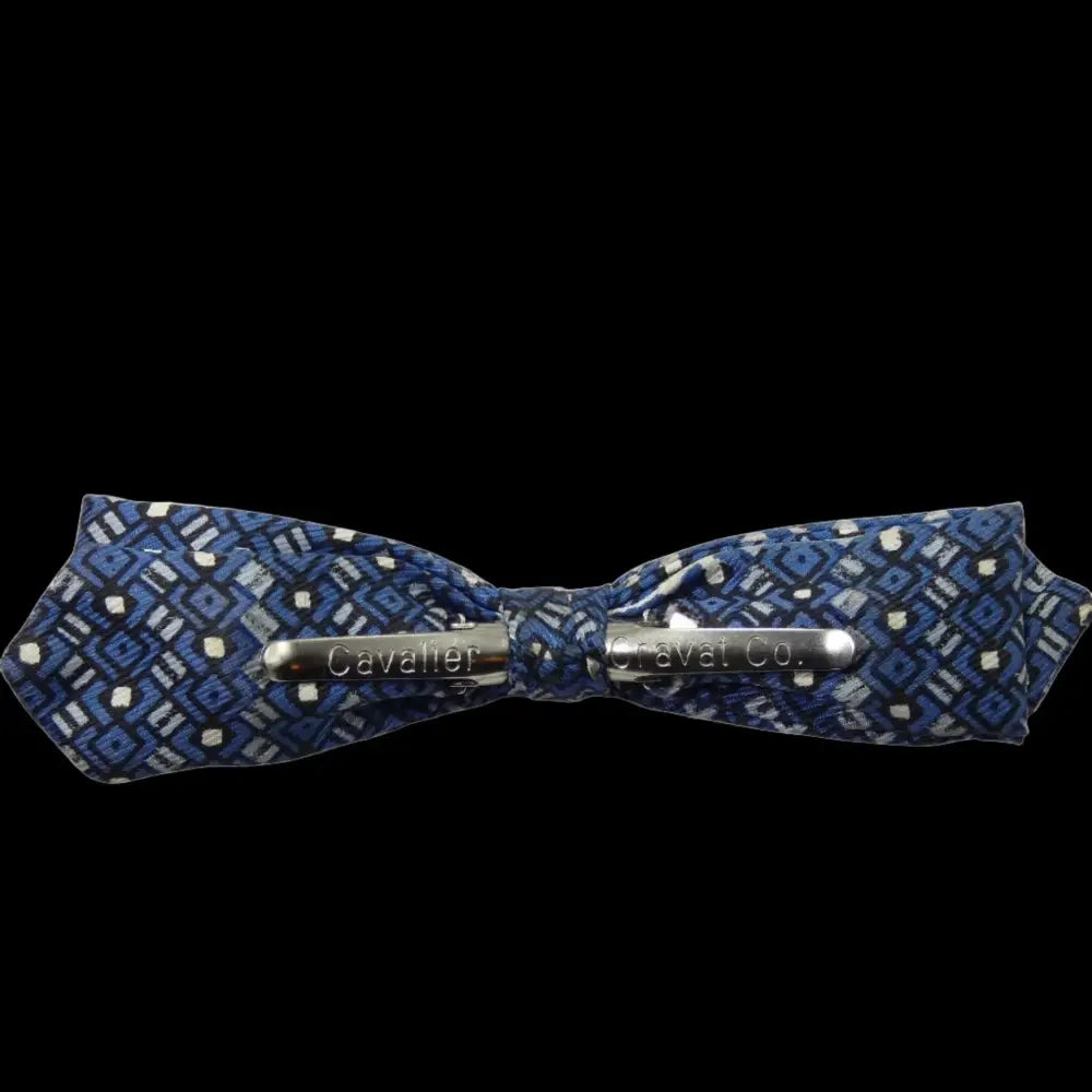 Vintage Bow Tie - Cravar Company Blue and White Boxed Pattern - GOVintage Jewelry and Collectibles