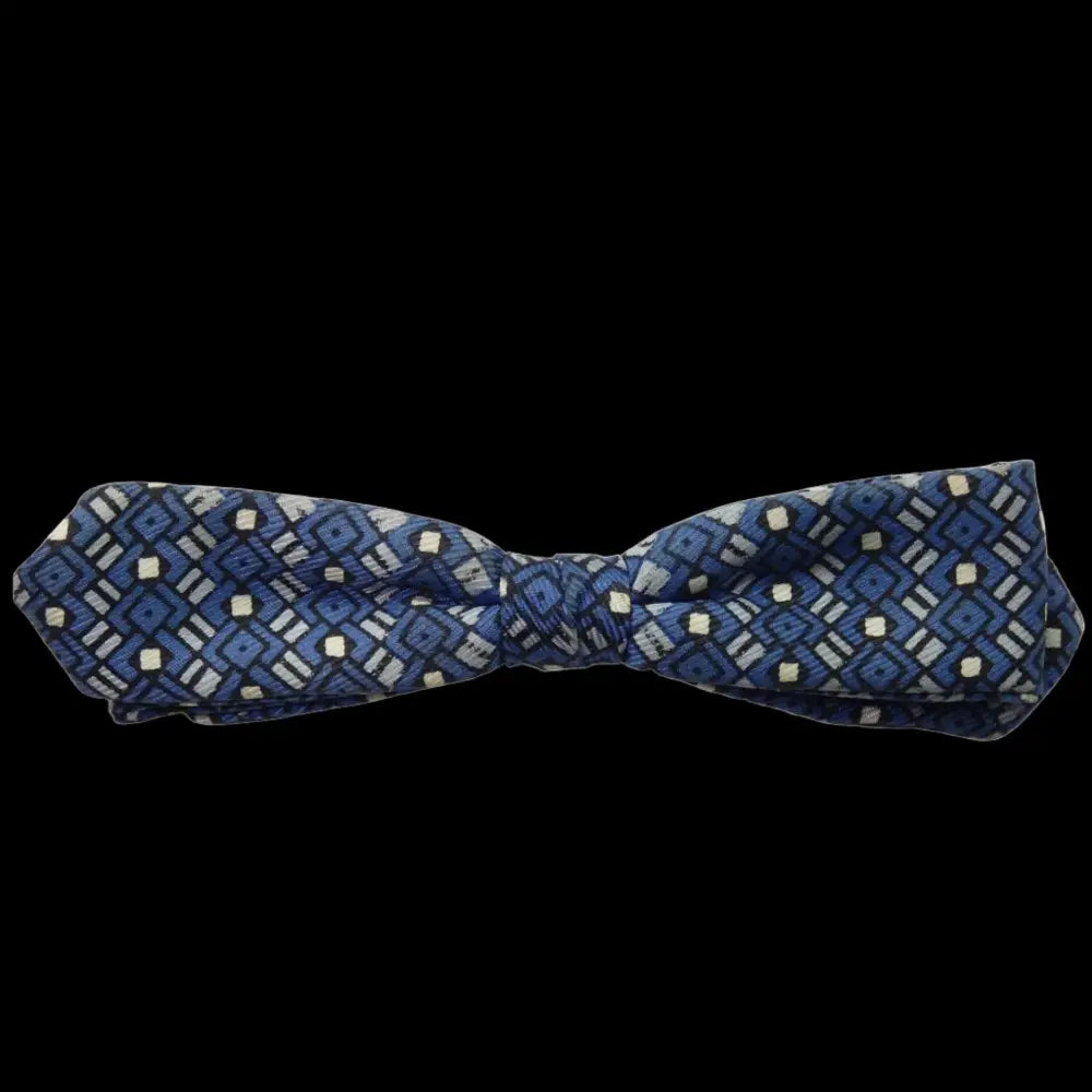 Vintage Bow Tie - Cravar Company Blue and White Boxed Pattern - GOVintage Jewelry and Collectibles