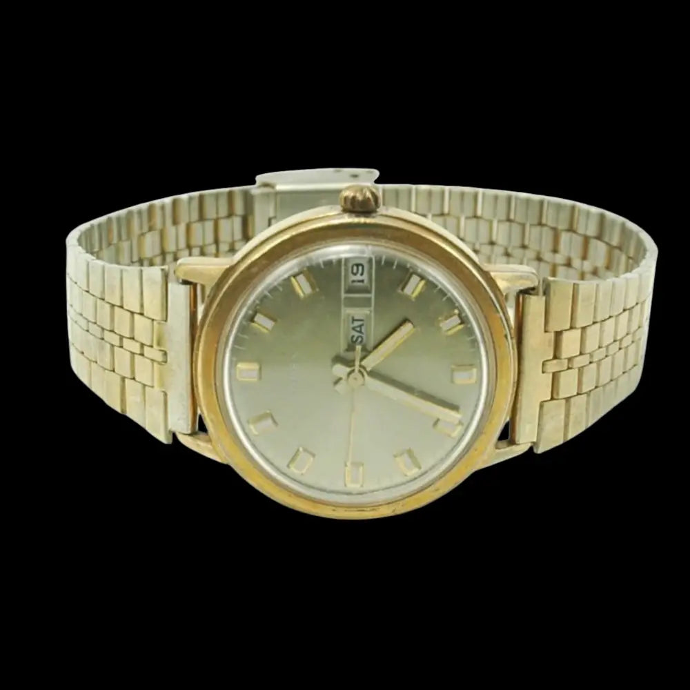 Vintage Watch - Mens Timex Automatic Analog Day Date - GOVintage Jewelry and Collectibles