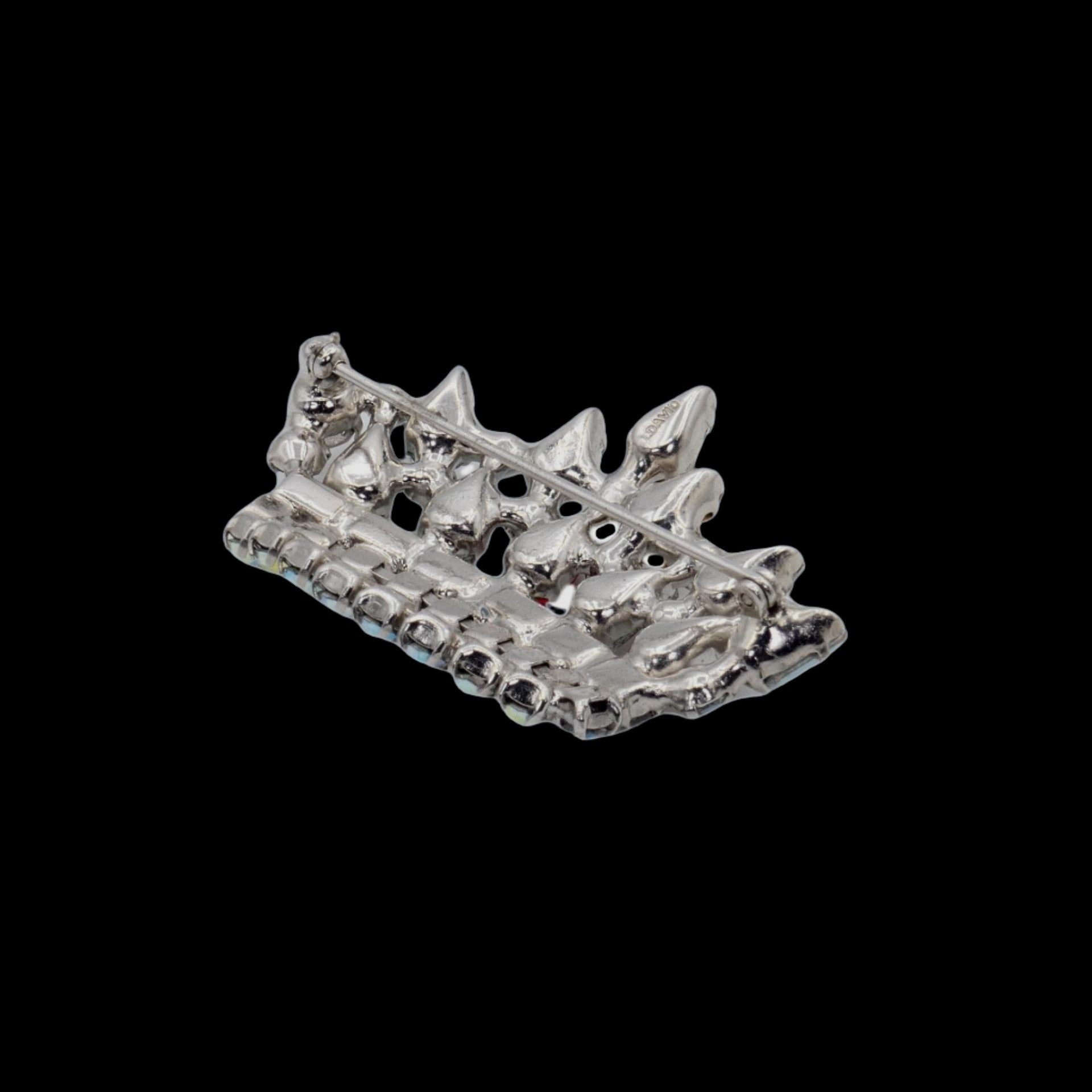 Mid Century Jewelry - B David Mothers Rhinestone Crown Brooch - GOVintage Jewelry and Collectibles