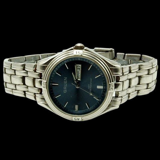 Vintage Watch - Gruen Men's Silver Model GR08ST - GOVintage Jewelry and Collectibles