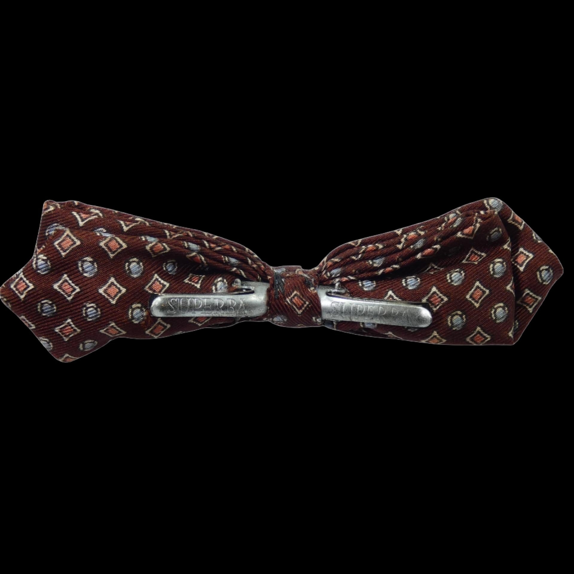 Vintage Bow Tie - Superba Brown and Blue Pink Patterns - GOVintage Jewelry and Collectibles