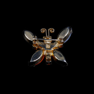 1950s Jewelry - Beaded Lucite Rhinestone Butterfly Brooch