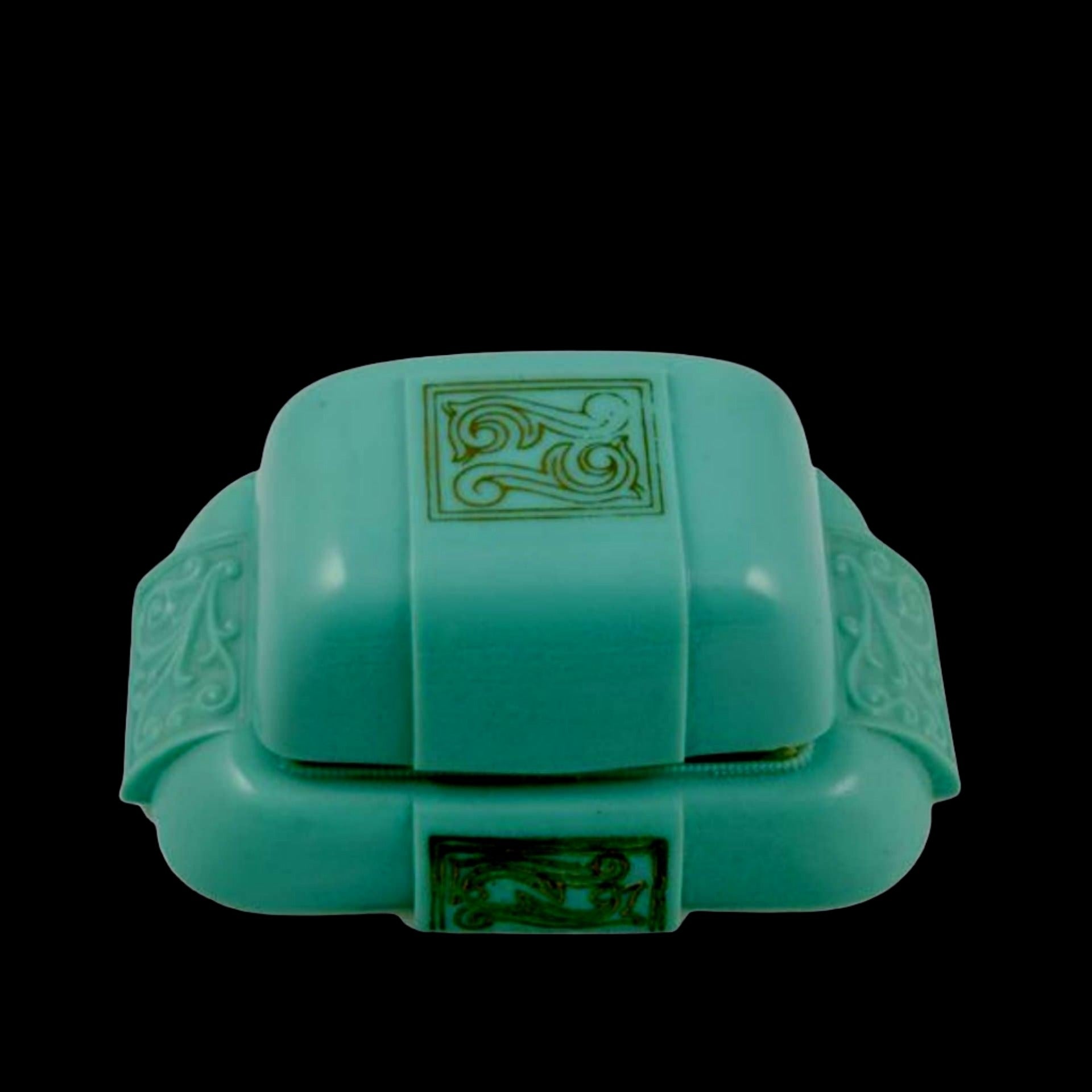Art Deco Jewelry - Aqua Green Colored Vintage Ring Box
