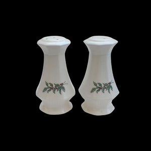 Vintage Salt and Pepper Shakers - Christmas Holly Motif