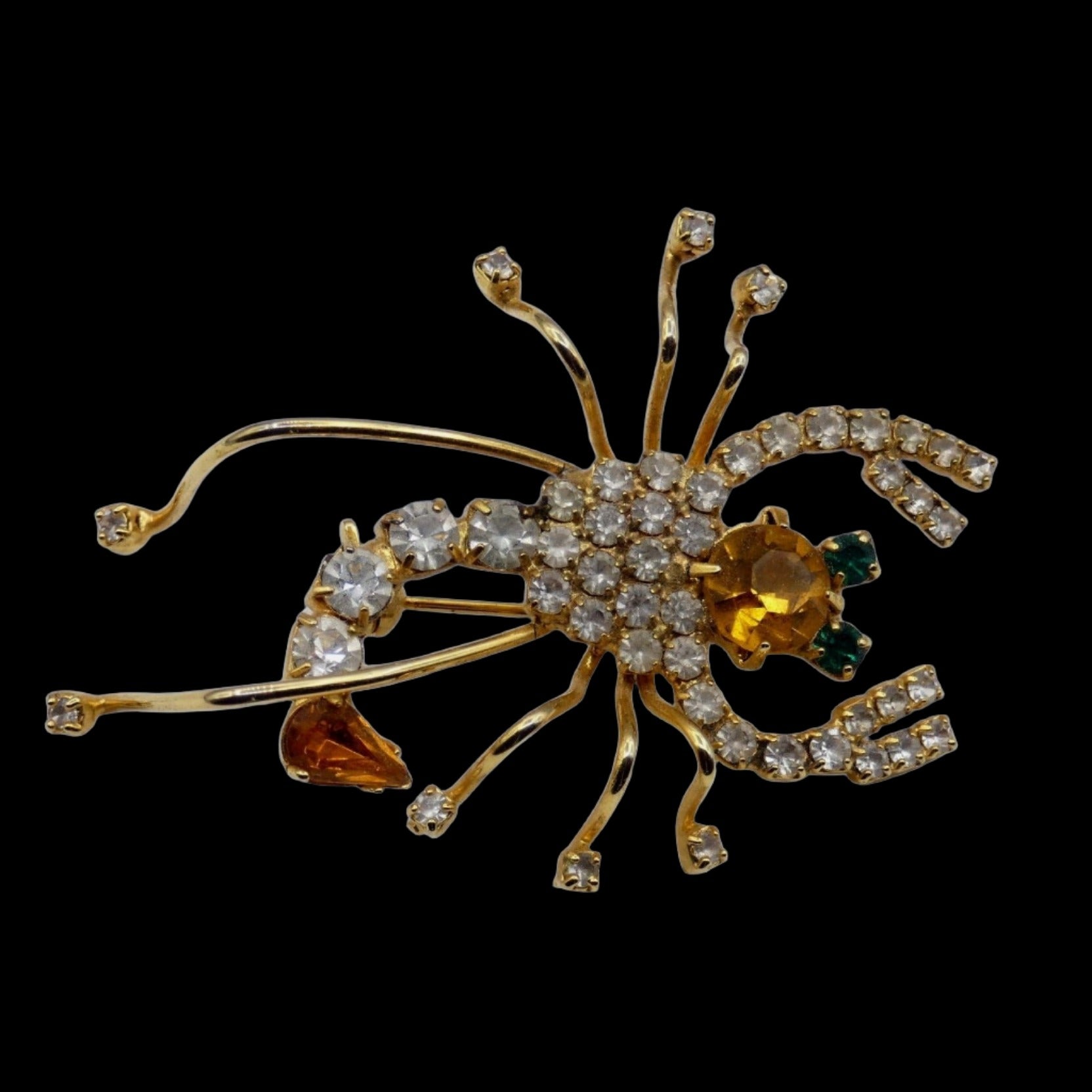 Mid Century Jewelry - Rhinestone Scorpion Brooch - GOVintage Jewelry and Collectibles