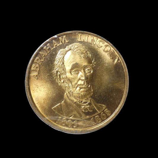 Commemorative Coin - Lincoln and Kennedy Brass Coin - GOVintage Jewelry and Collectibles