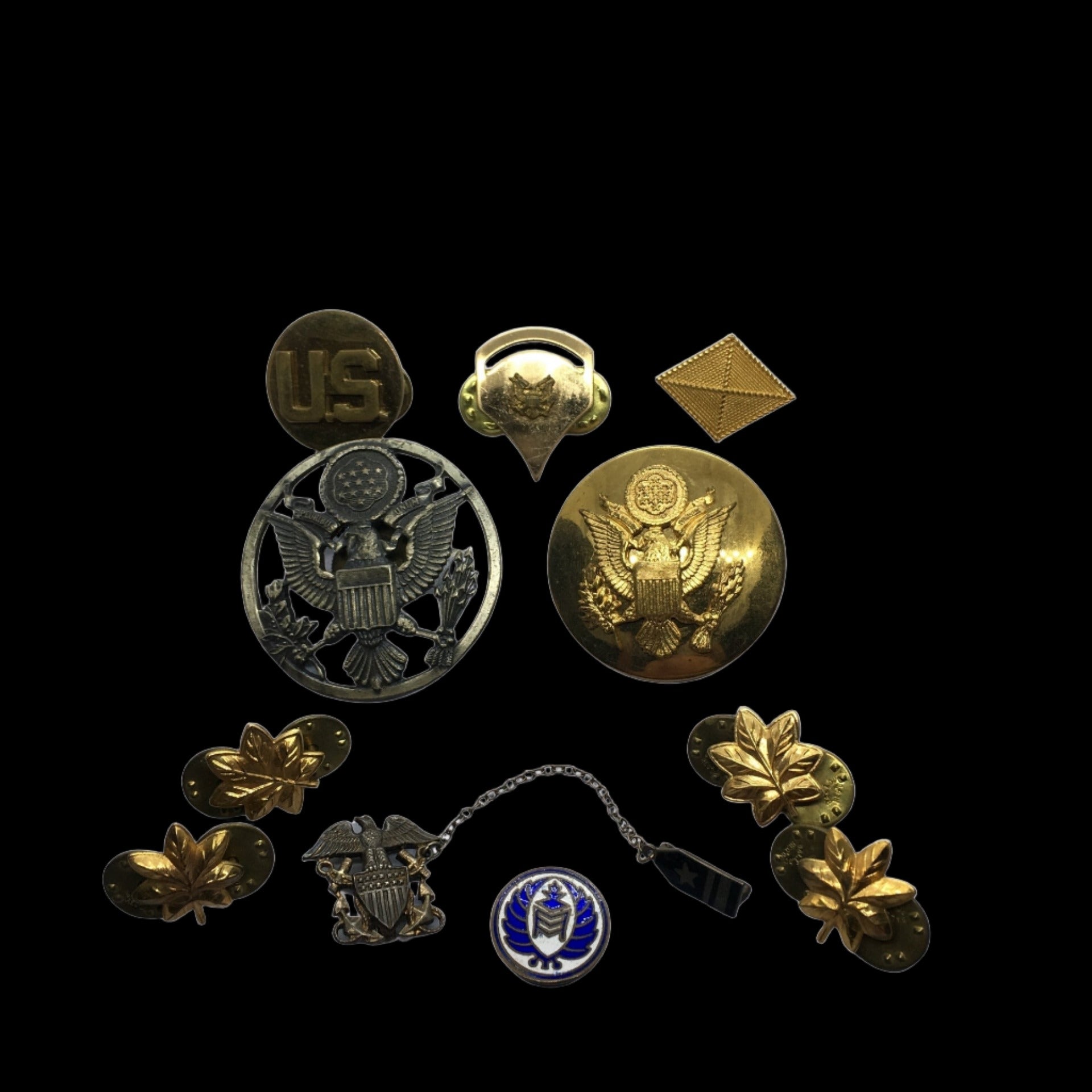 Vintage Military Memorabilia -  Insignia Pins Army Navy