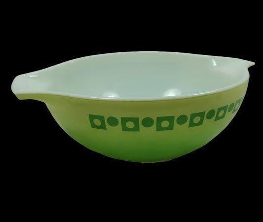 Vintage Kitchenware - Pyrex Promotional Salad Bowl Green Polka Dot - GOVintage Jewelry and Collectibles