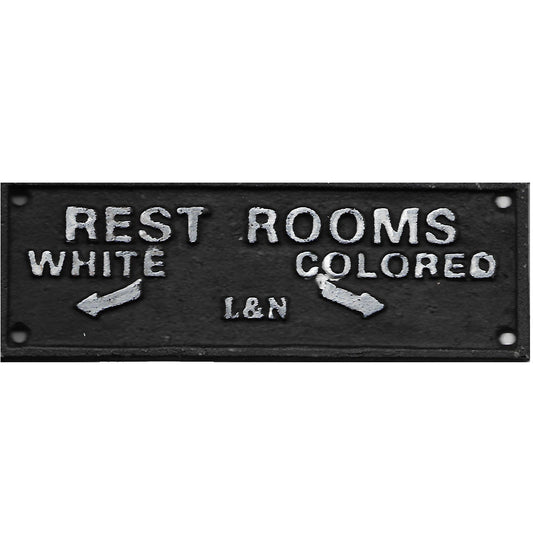 Vintage Railroad Memorabilia - L & N Railroad Cast Iron Rest Room Sign - GOVintage Jewelry and Collectibles