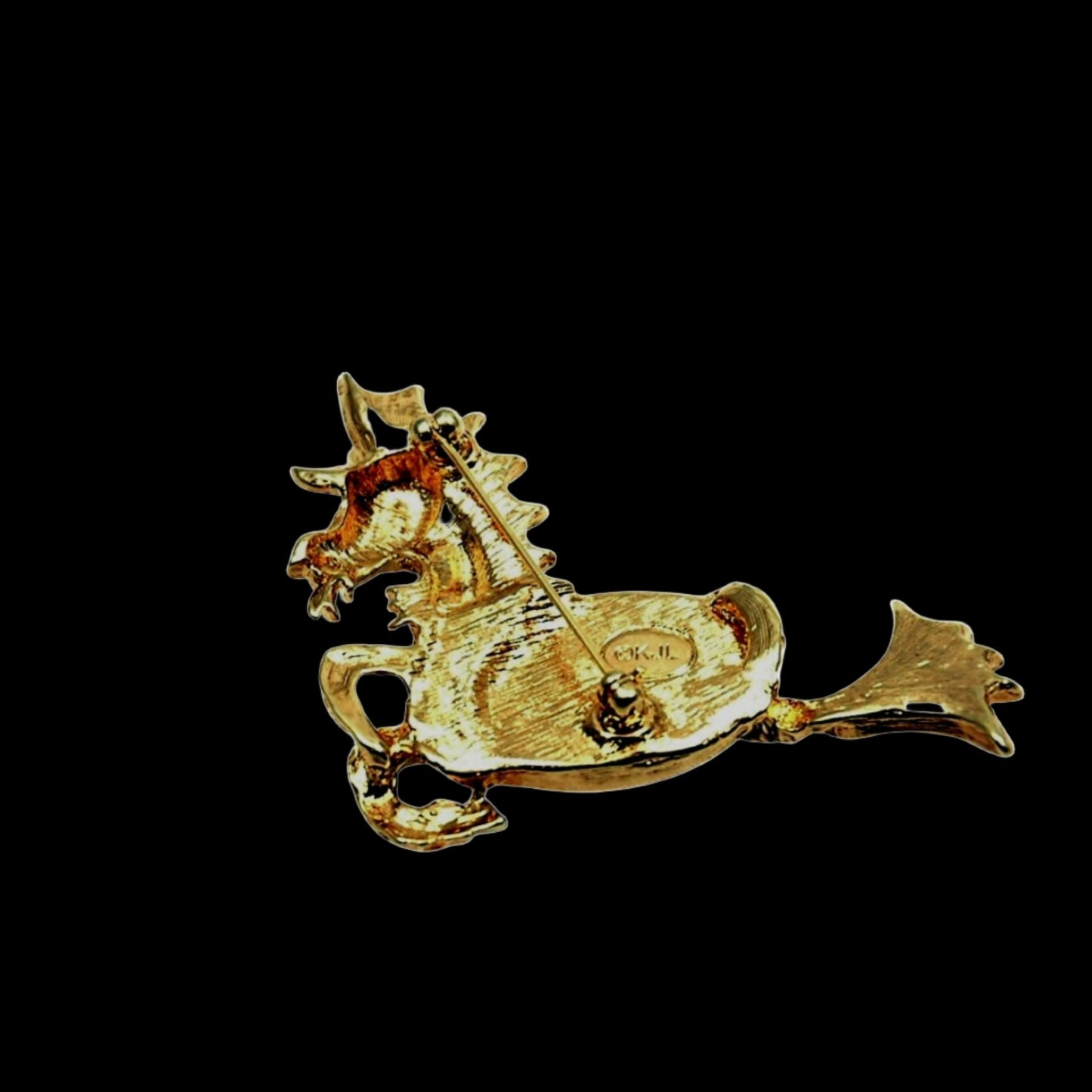 Mid Century - 1960s Kenneth Jay Lane Jewelry Seahorse Brooch - GOVintage Jewelry and Collectibles