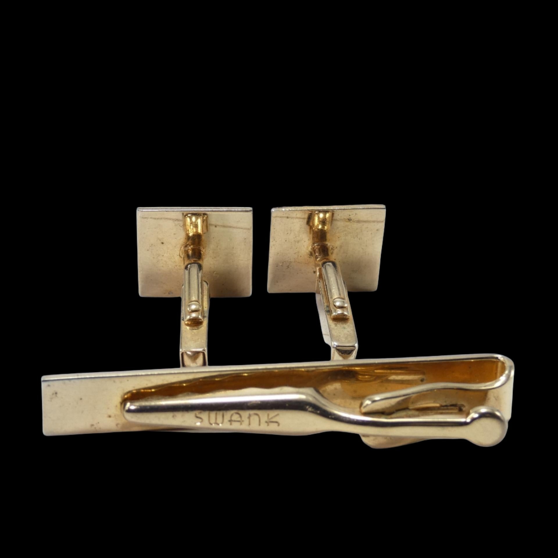 Vintage Tie Clip Set - Swank Crown Design Tie Clip and Cuff Links - GOVintage Jewelry and Collectibles