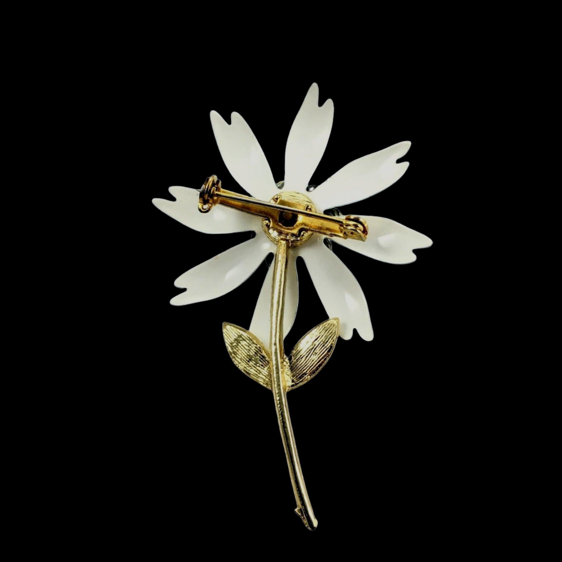 Mid Century Jewelry - Ladies Light Blue Flower Brooch Pin